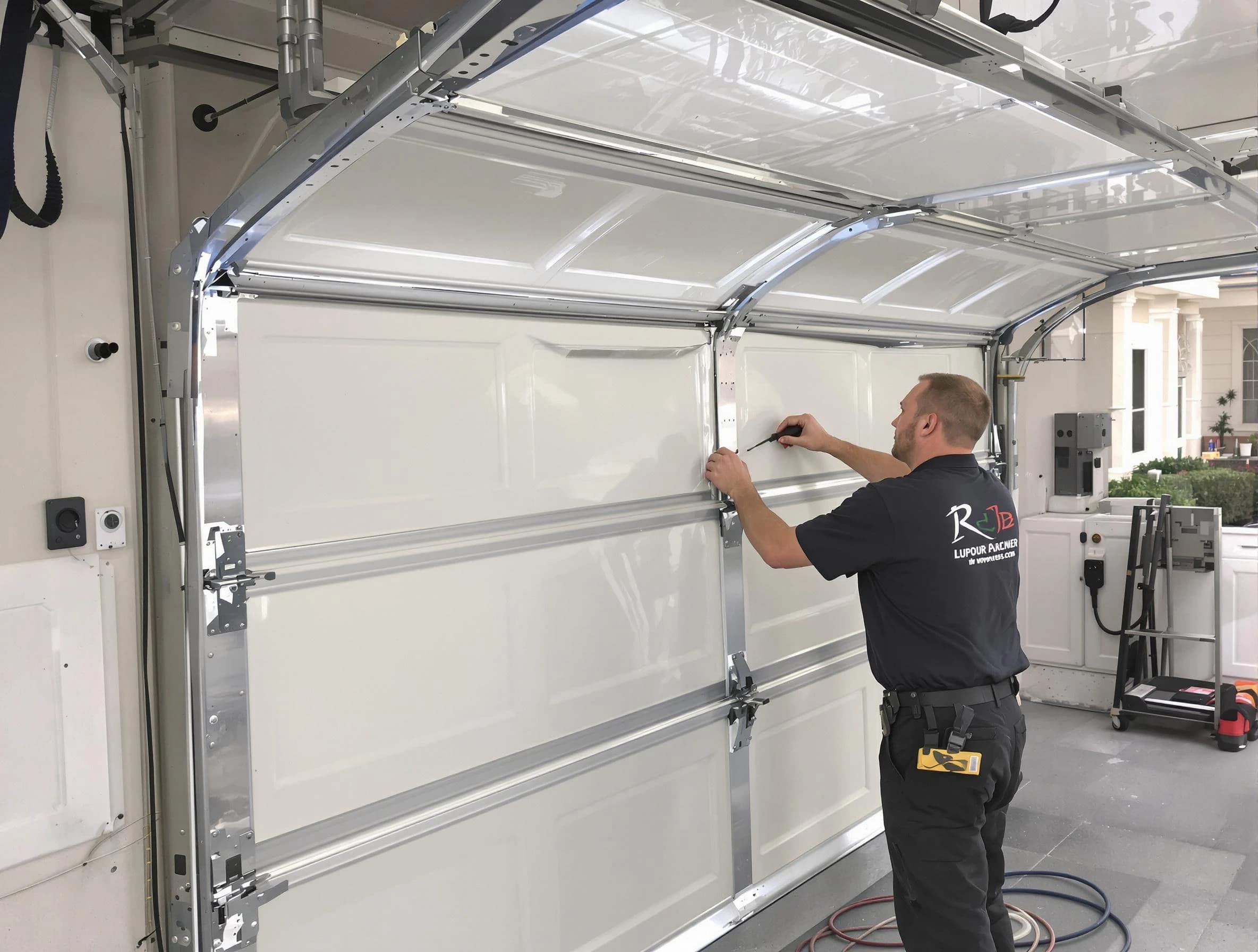 Moore Garage Door Repair professional performing panel repair in Moore