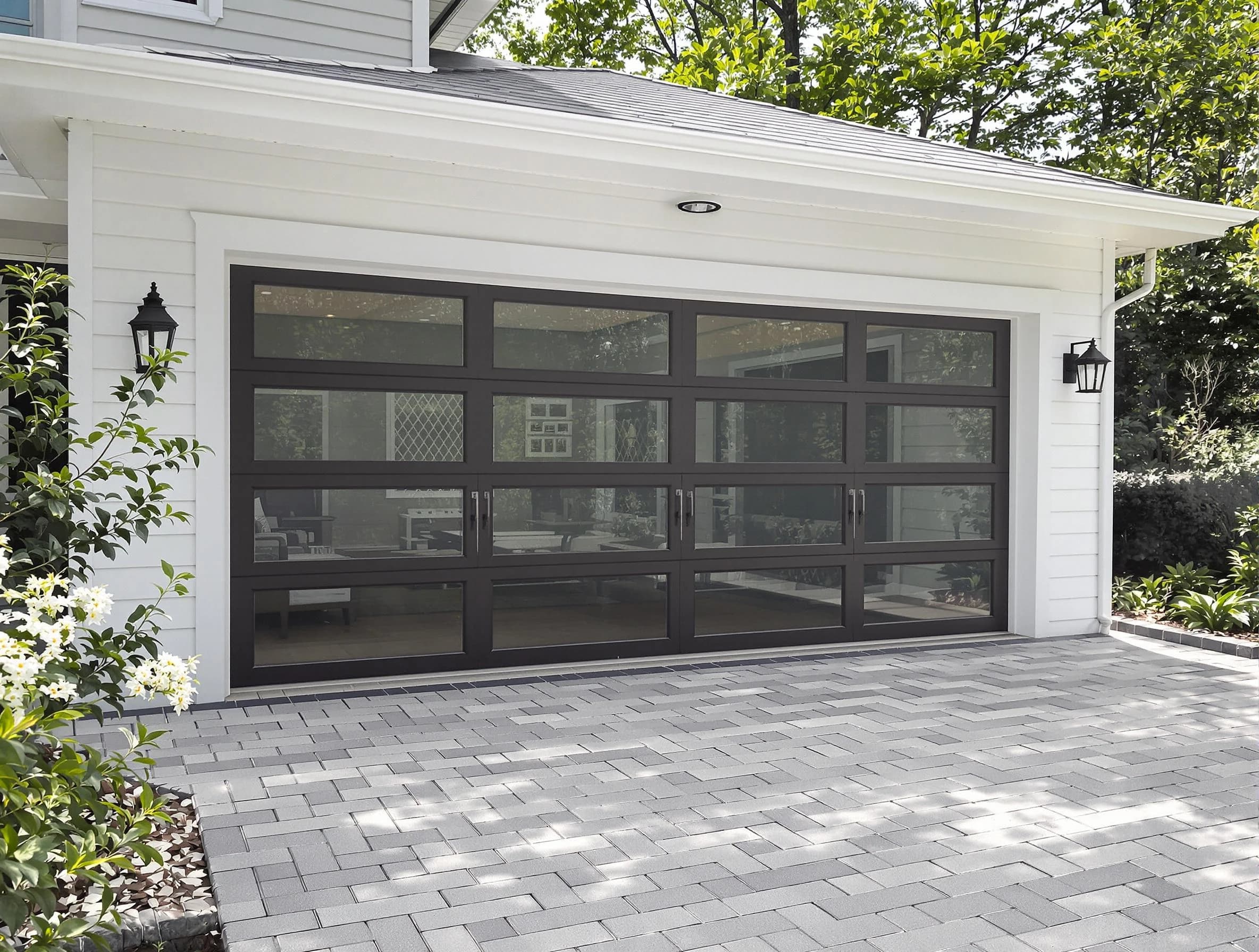 Moore Garage Door Repair design specialist presenting custom garage door options to Moore homeowner